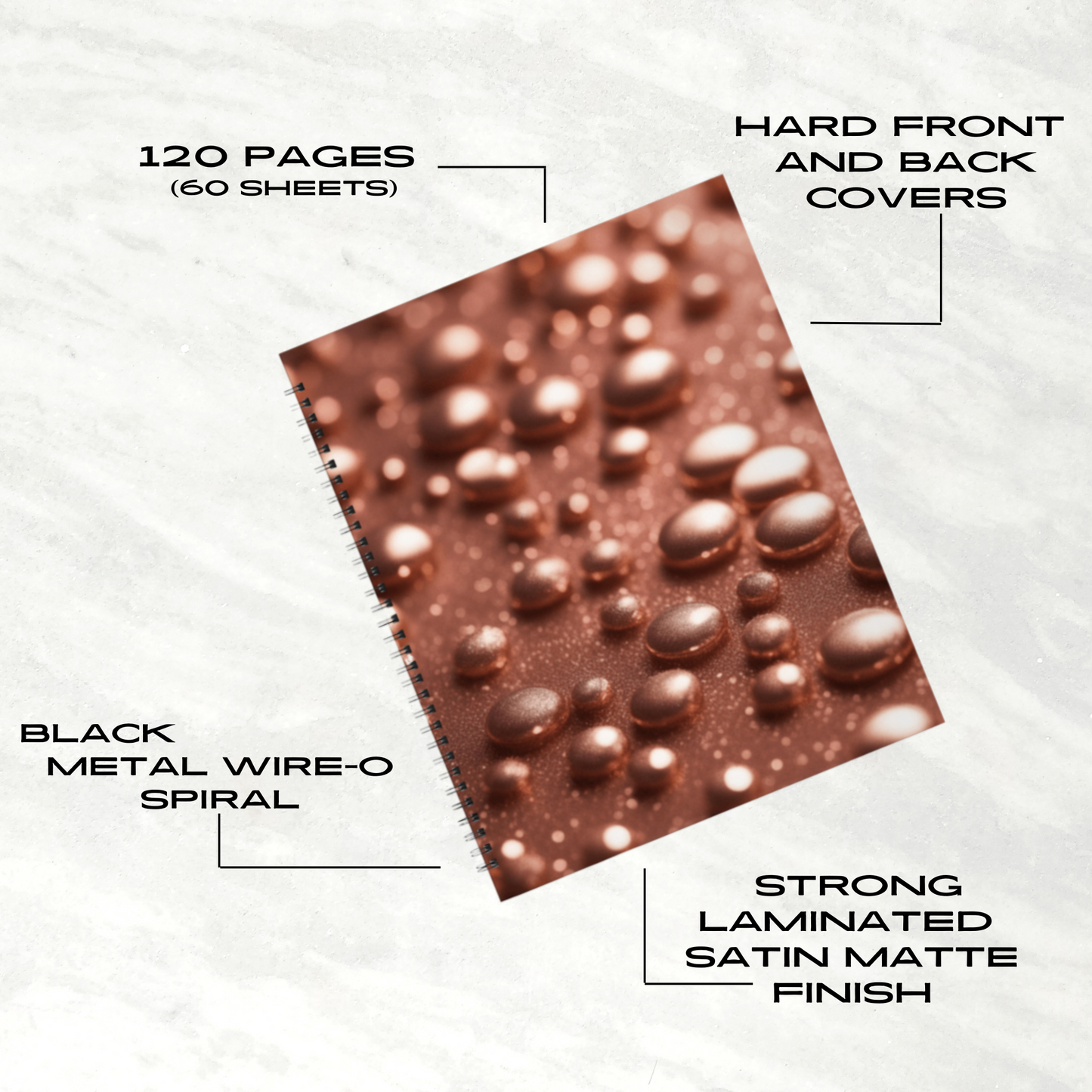 Luminous Drops 8.5"x11" Hardcover Notebook