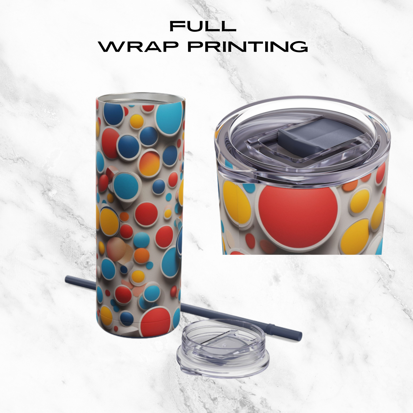 Bubble Burst 20oz Skinny Tumbler - With Straw