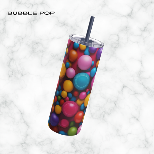 Bubble Pop 20oz Skinny Tumbler - With Straw