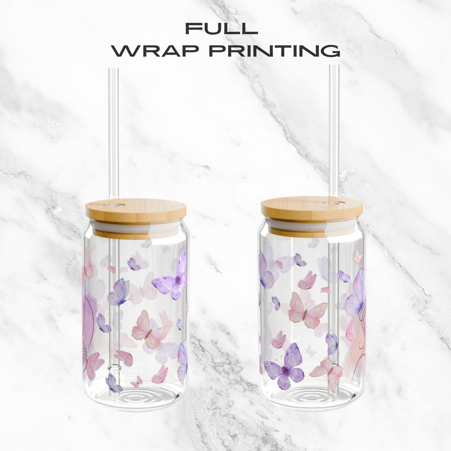 Butterfly Dreams 16oz Glass Tumbler | Soda Can