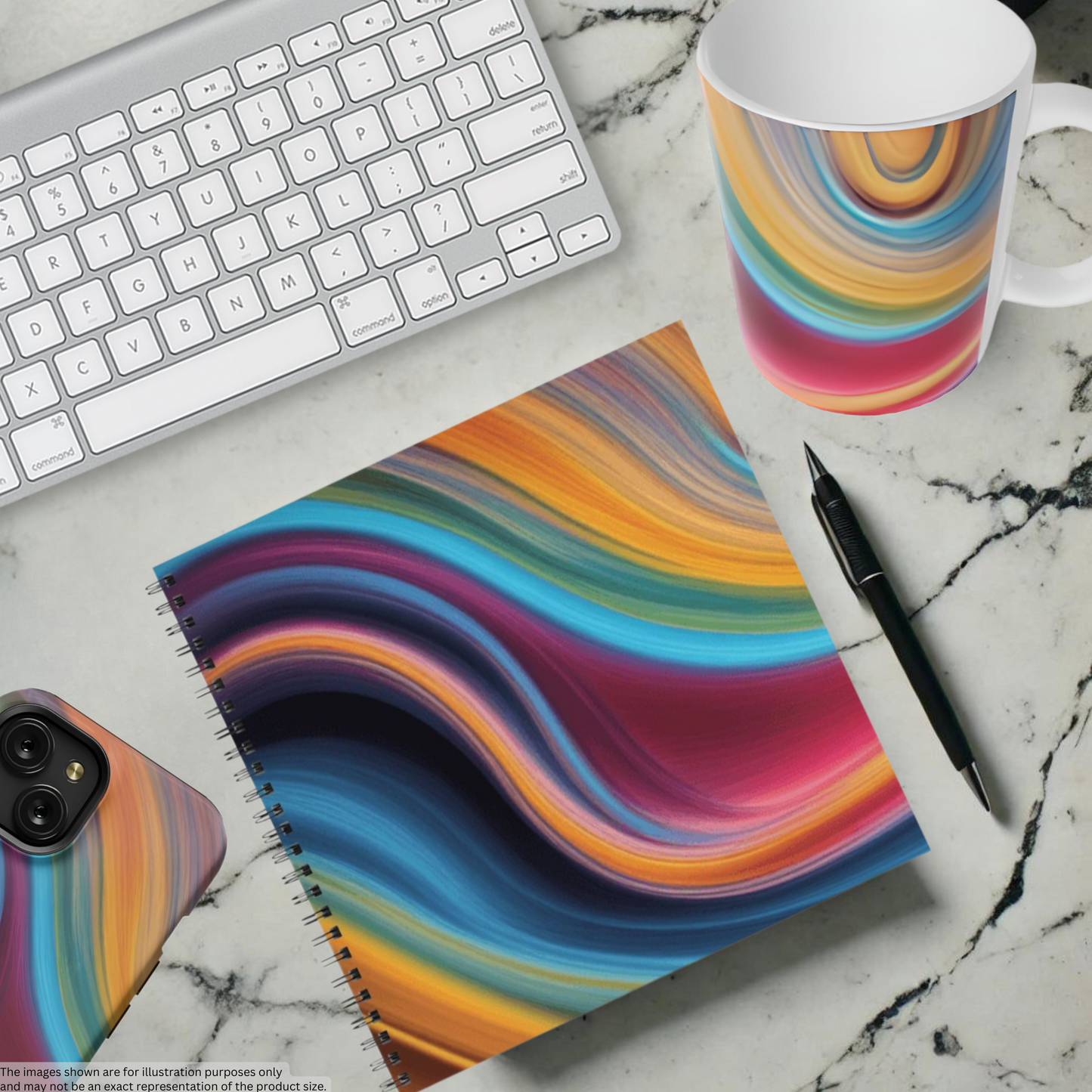 Cosmic Waves 8.5"x8.5" Hardcover Notebook