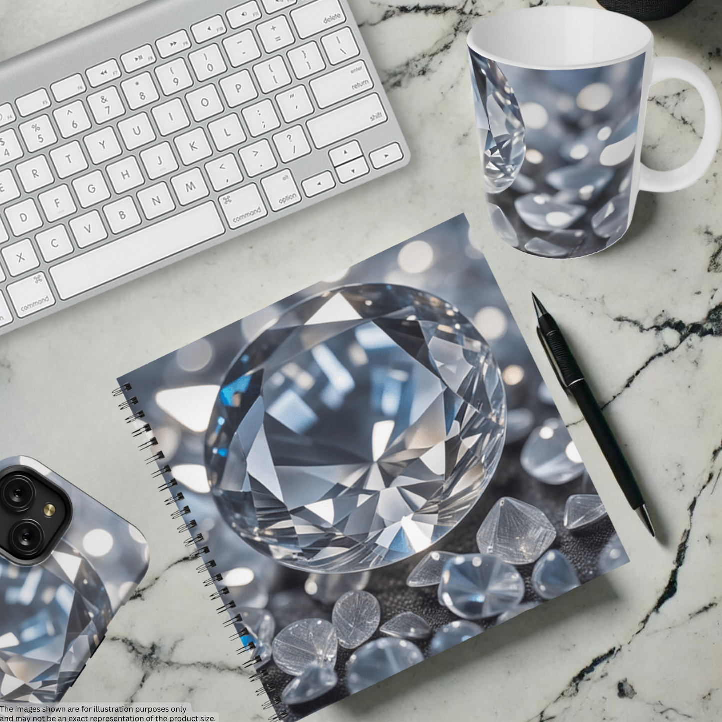 Diamond Cascade 8.5" x 8.5" Hardcover Notebook