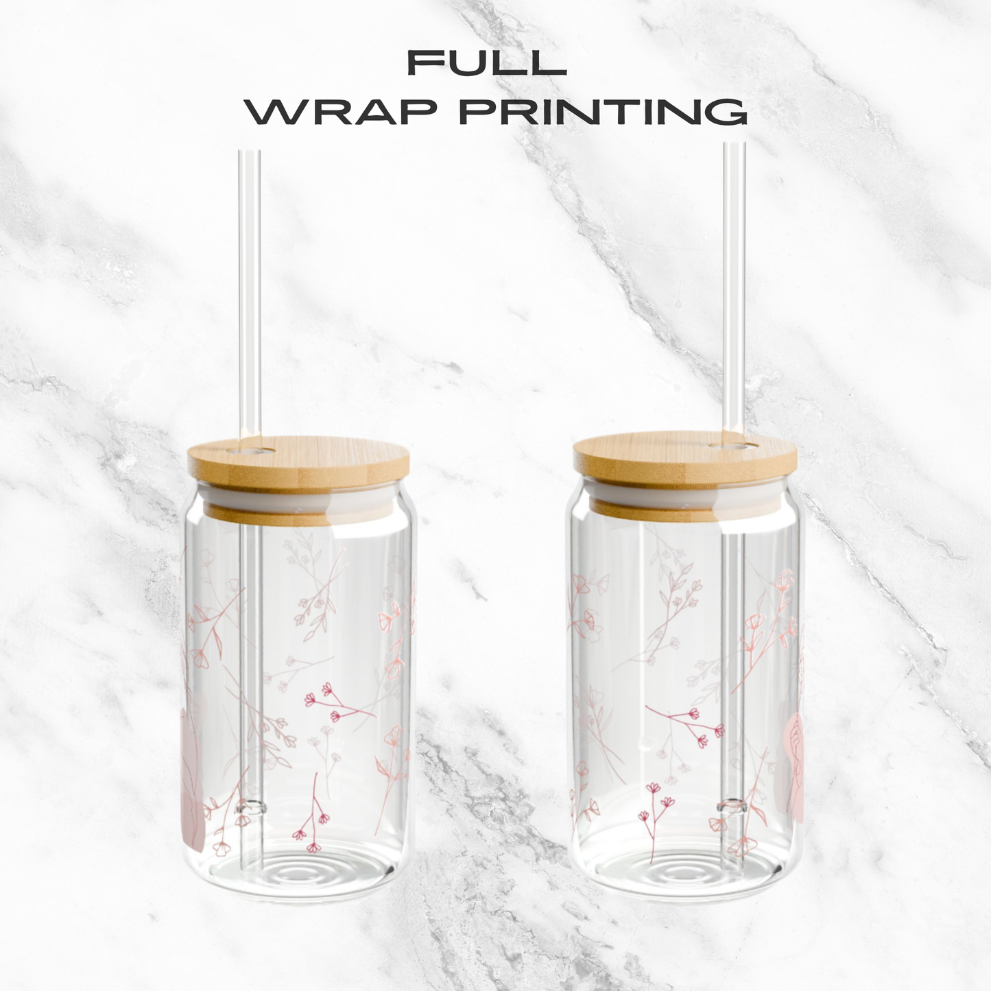 Floral Whispers 16oz Glass Tumbler | Soda Can