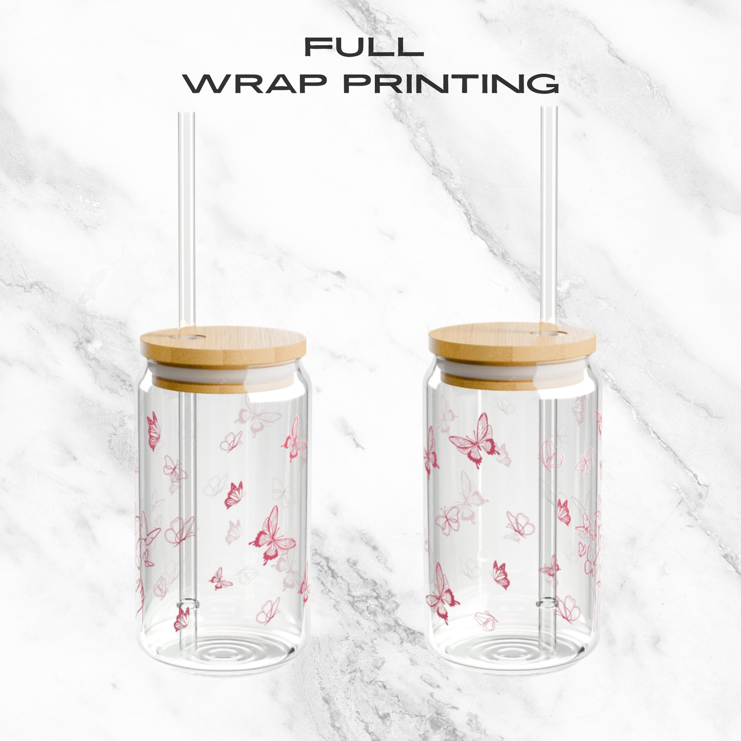 Fluttering Dreams 16oz Glass Tumbler | Soda Can