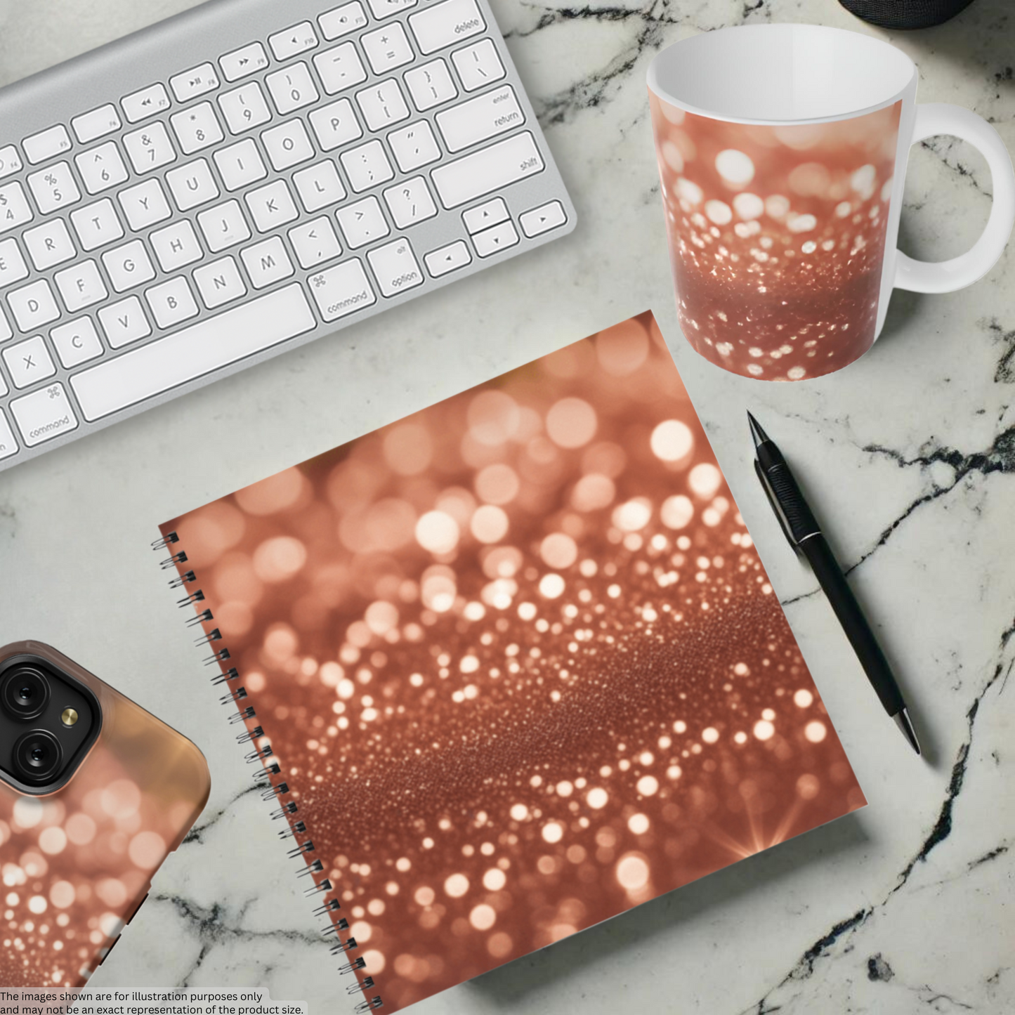 Glowing Stardust 8.5" x 8.5" Hardcover Notebook