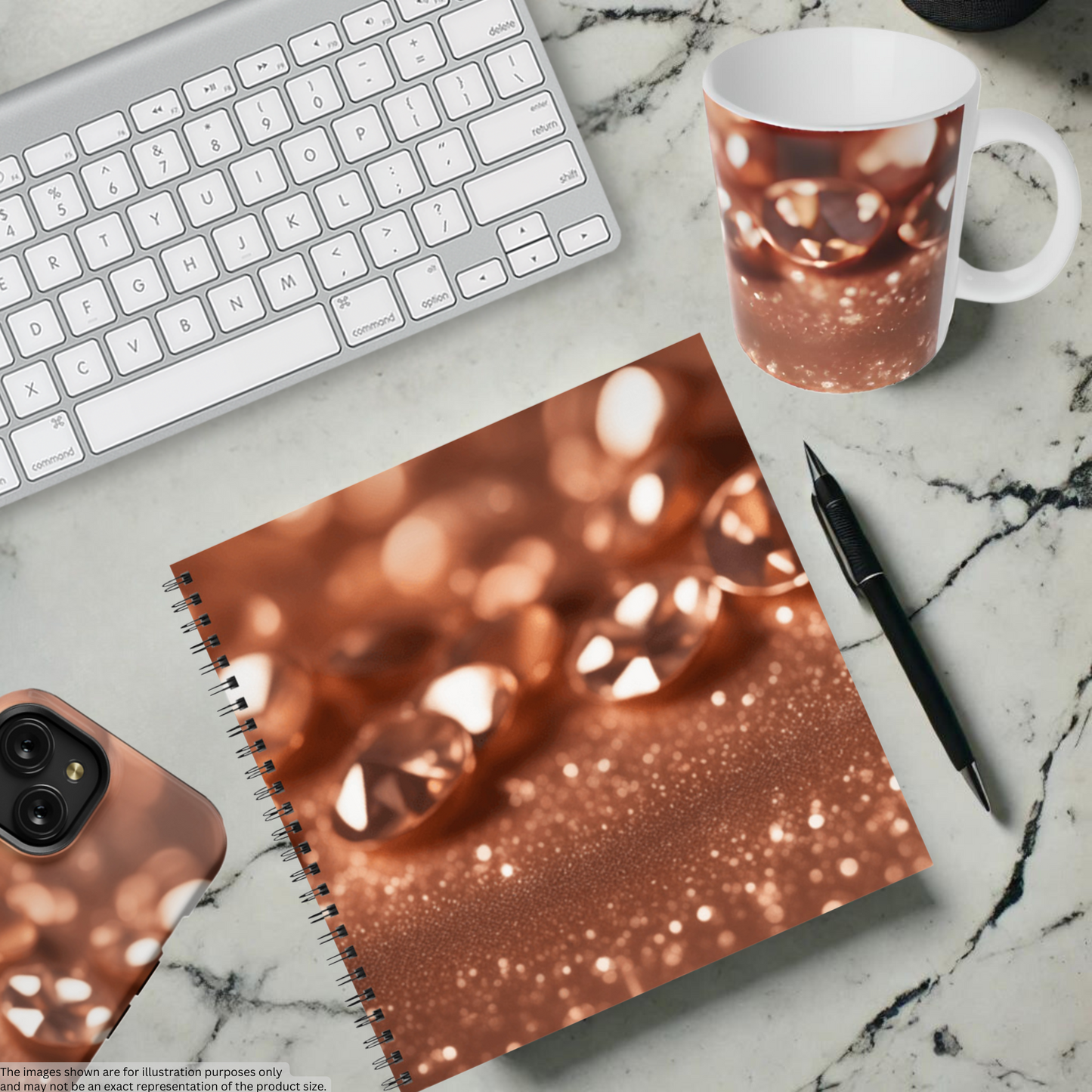 Golden Glimmer 8.5"x8.5" Hardcover Notebook