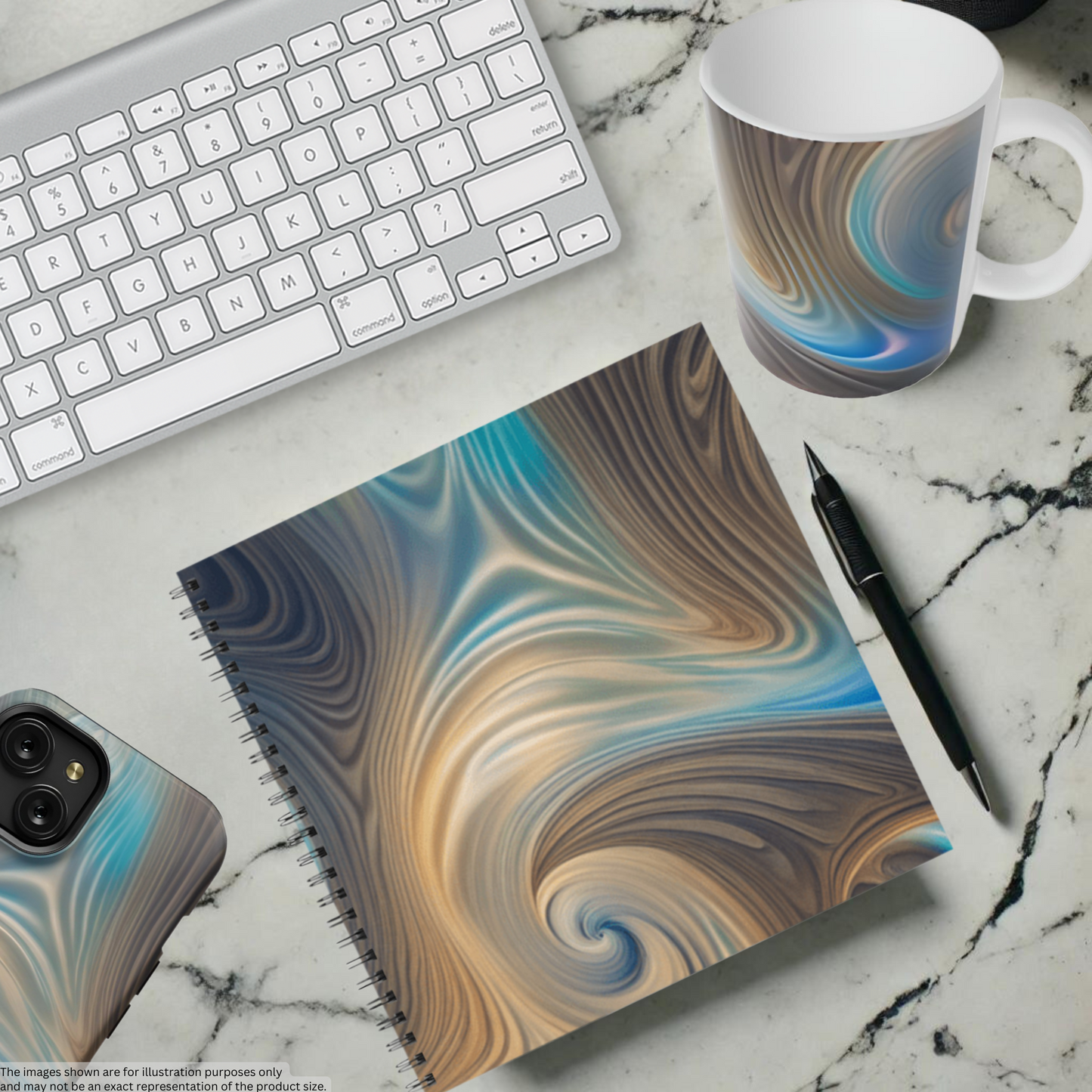 Serene Whirl 8.5"x8.5" Hardcover Notebook