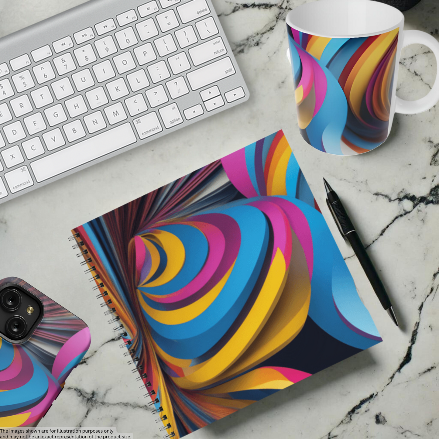 Vibrant Twirl 8.5"x8.5" Hardcover Notebook