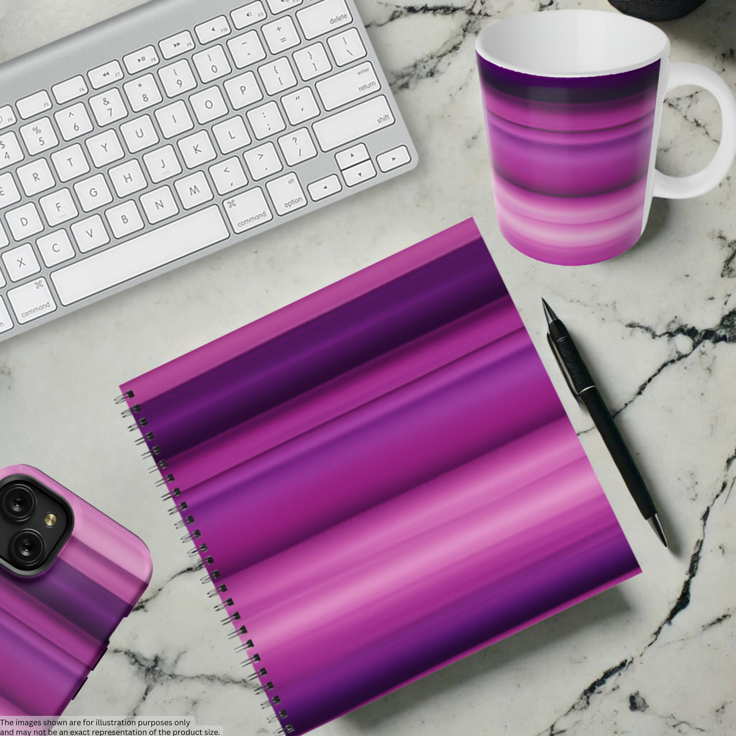 Violet Waves 8.5"x8.5" Hardcover Notebook