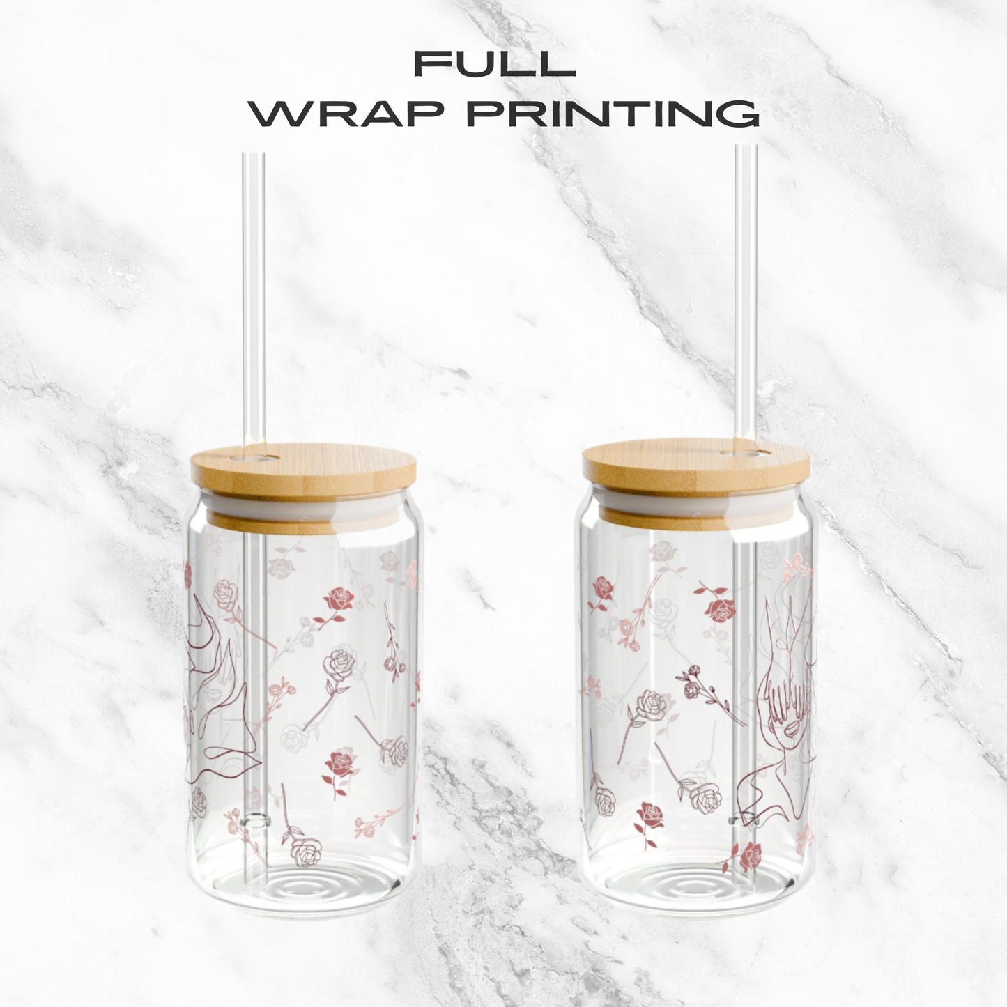 Whimsy Rosé 16oz Glass Tumbler | Soda Can
