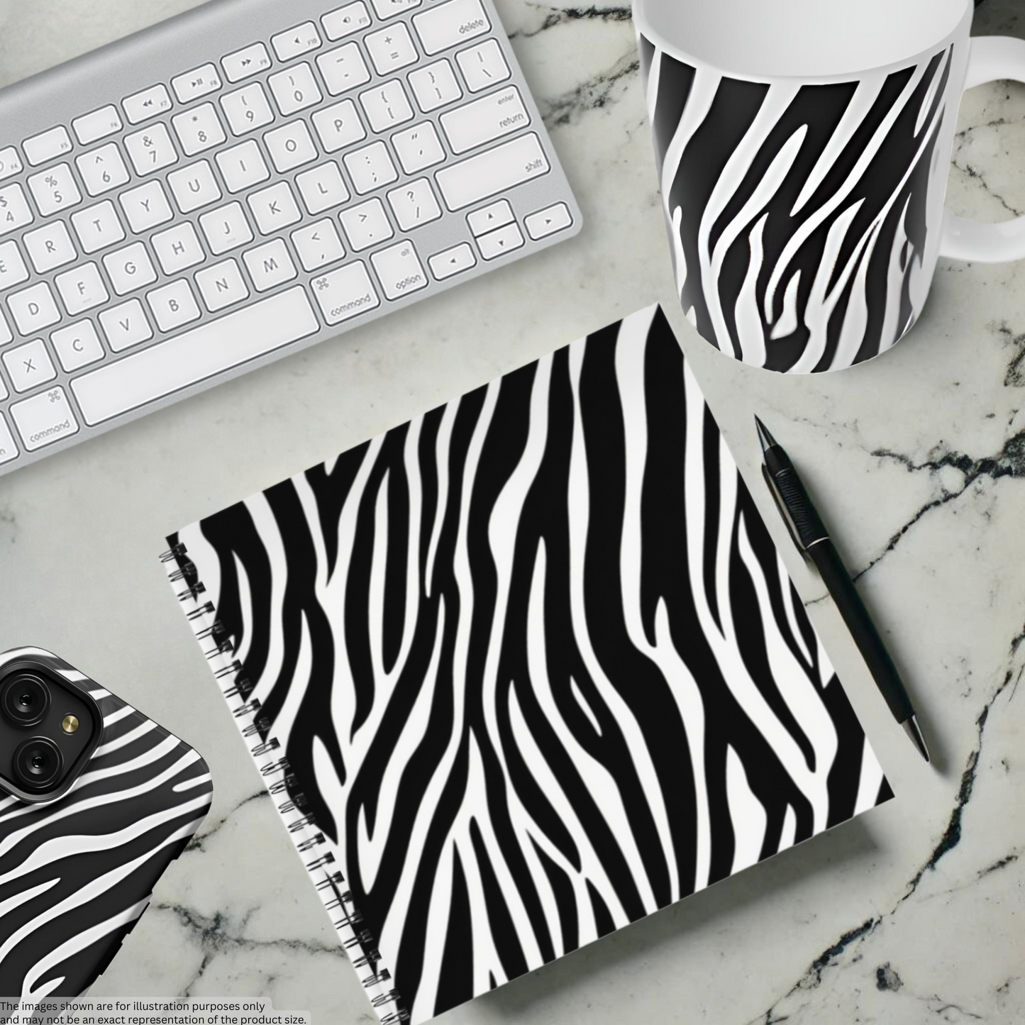 Zebra Zen 8.5”x8.5” Hardcover Notebook