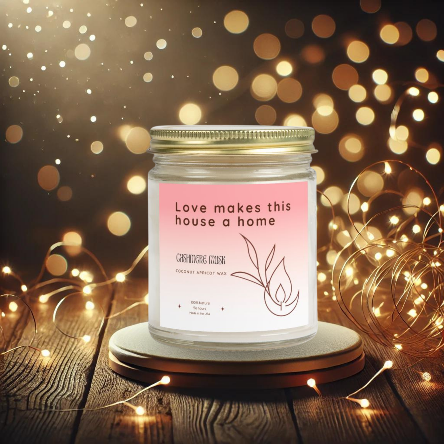 9oz Cashmere Musk Clear Candle – Love Makes a Home