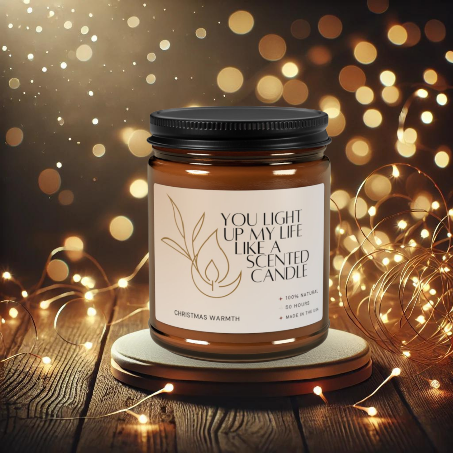 9oz Christmas Warmth Amber Candle – You Light Up My Life