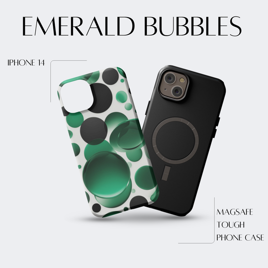 Emerald Bubbles - iPh 14 MagSafe Tough Matte Finish