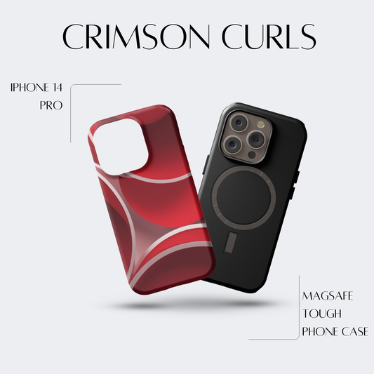 Crimson Curls - iPh 14 Pro MagSafe Tough Matte Finish