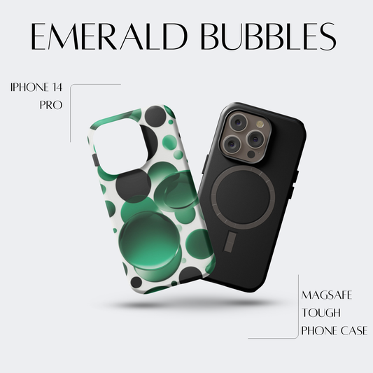 Emerald Bubbles - iPh 14 Pro MagSafe Tough Matte Finish