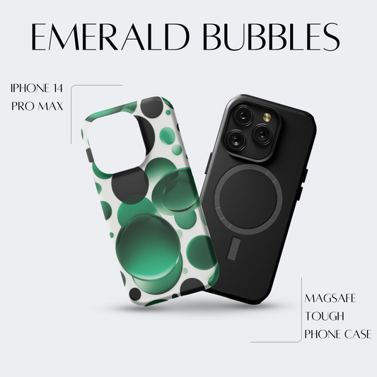 Emerald Bubbles - iPh 14 Pro Max MagSafe Tough Matte Finish