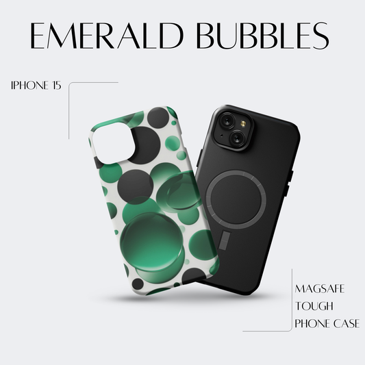 Emerald Bubbles - iPh 15 MagSafe Tough Matte Finish
