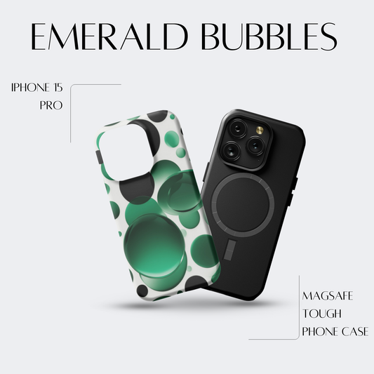 Emerald Bubbles - iPh 15 Pro MagSafe Tough Matte Finish