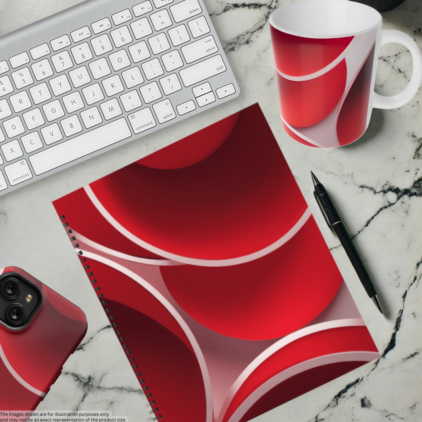 Crimson Curls 8.5"x11" Hardcover Notebook