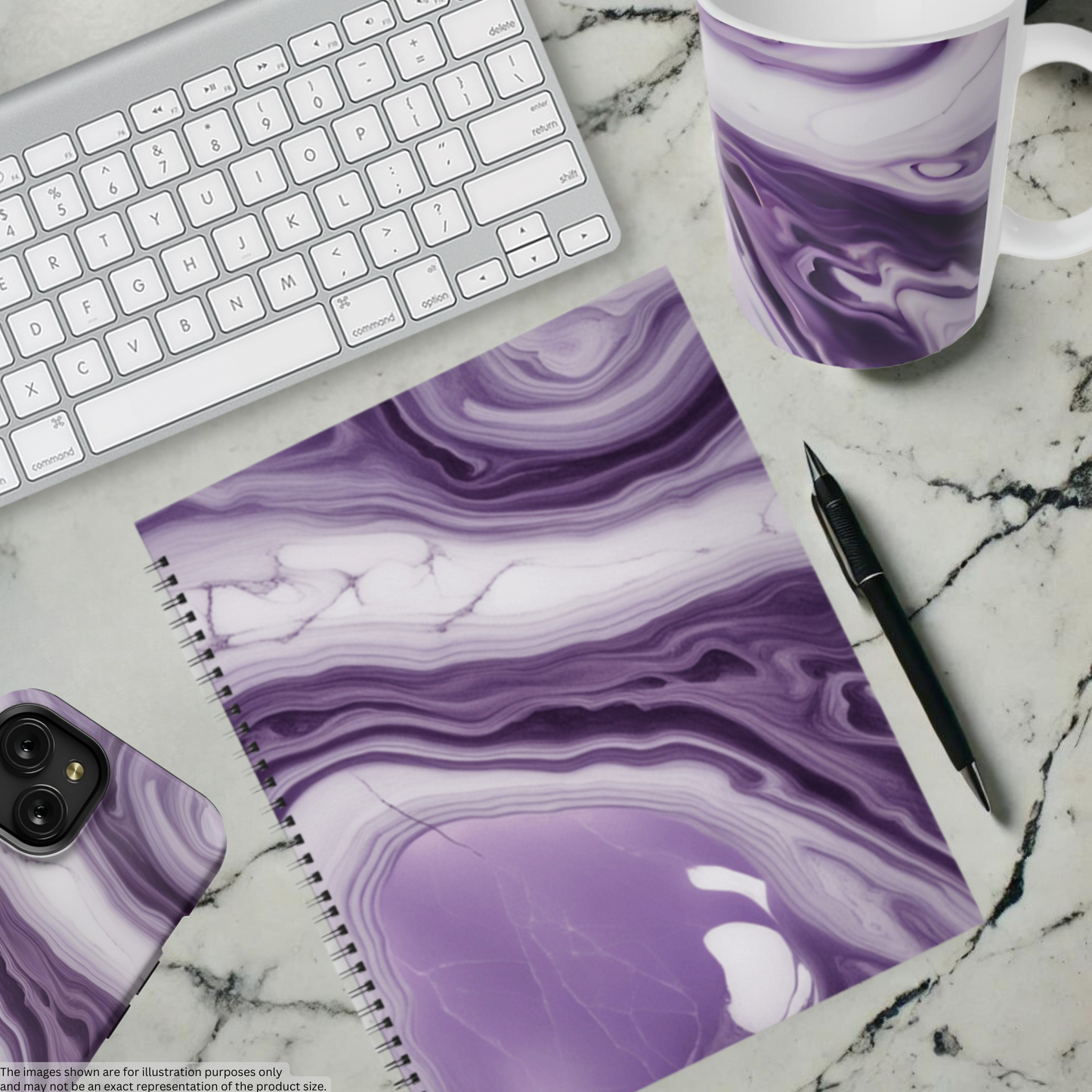 Lavender Swirl 8.5"x11" Hardcover Notebook