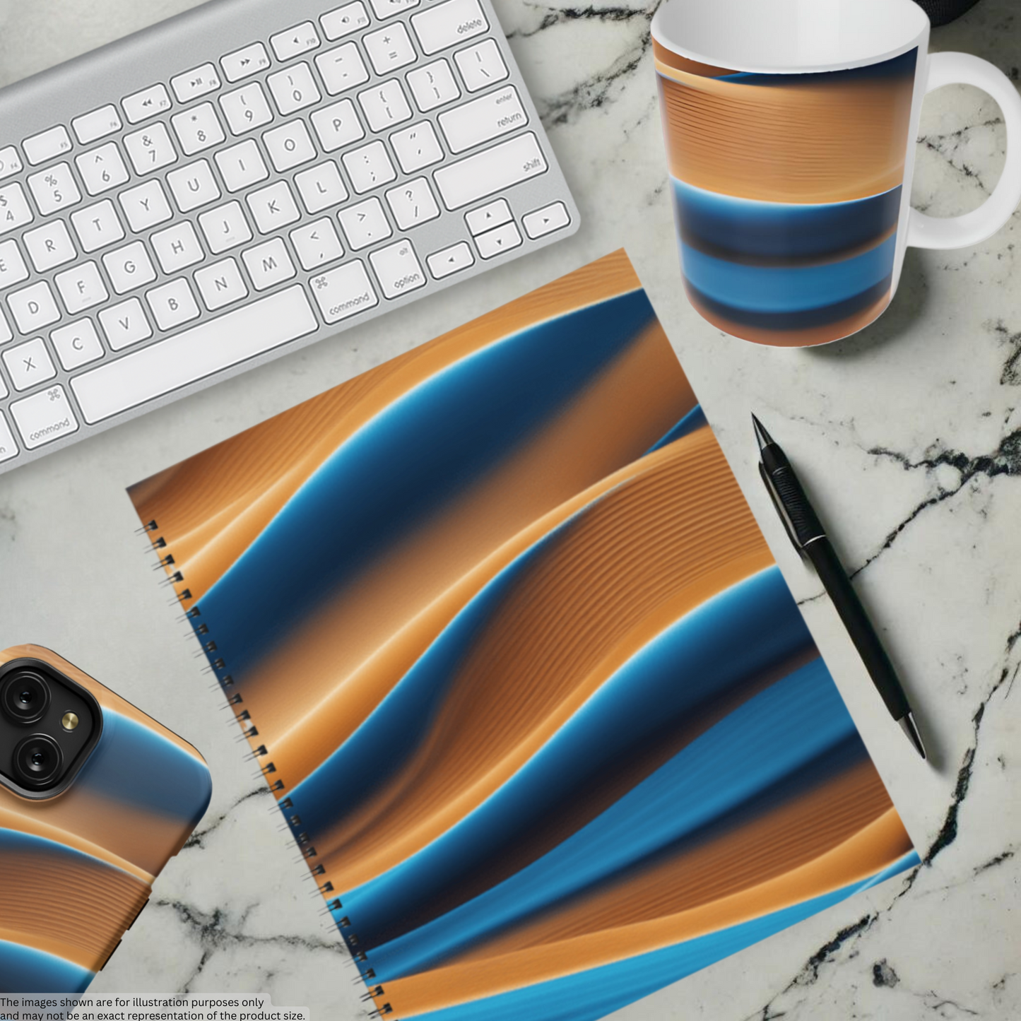 Desert Waves 8.5"x11" Hardcover Notebook
