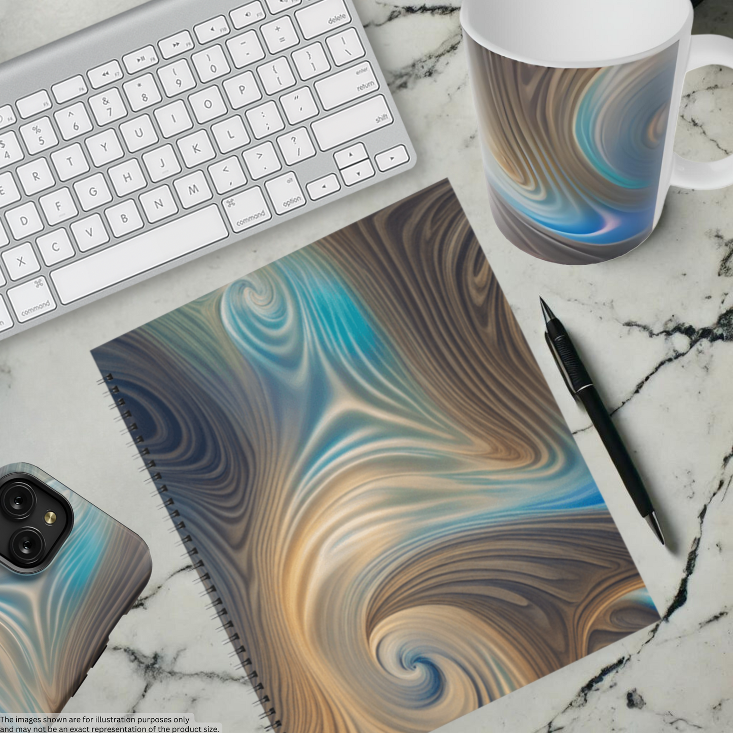 Serene Whirl 8.5"x11" Hardcover Notebook