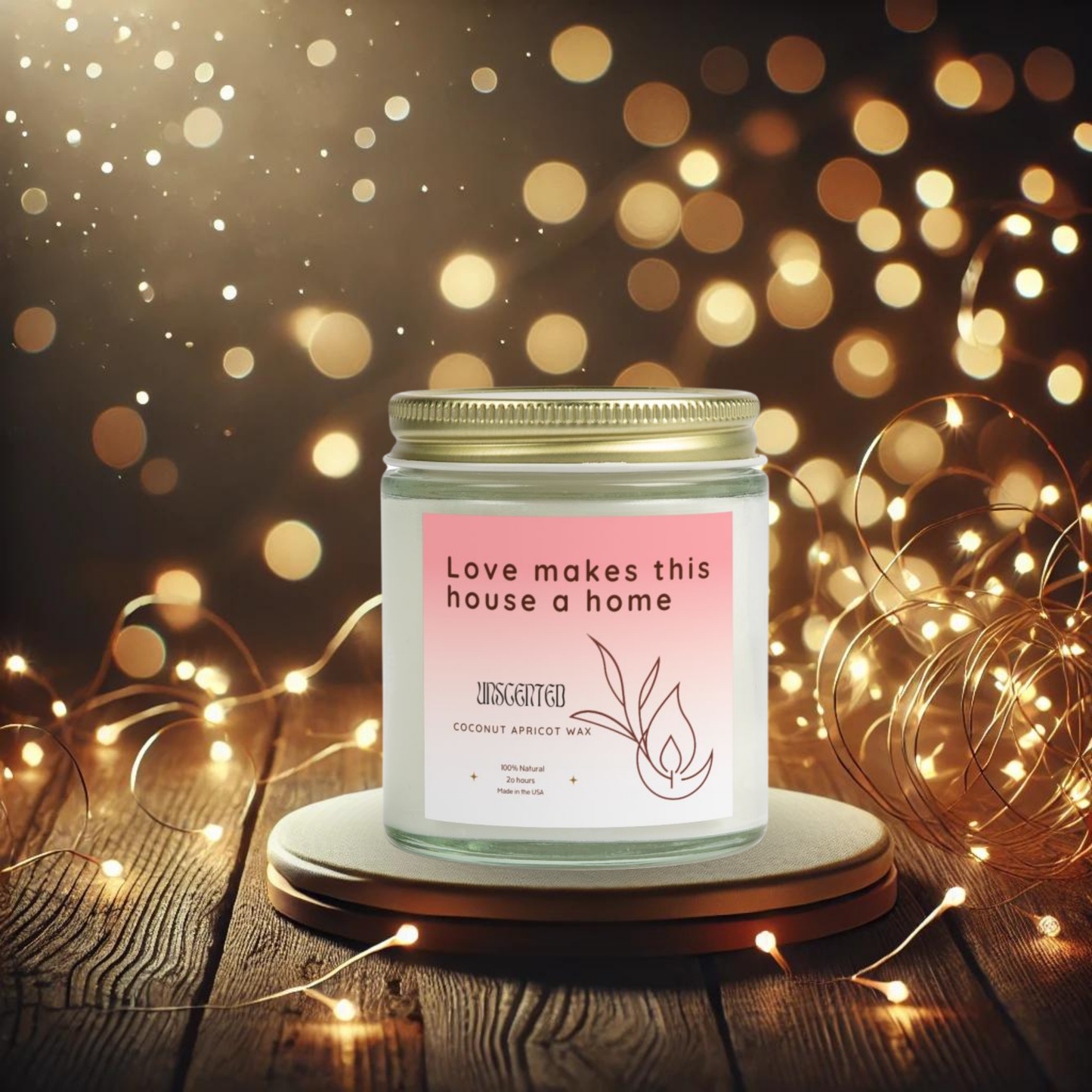 4oz Unscented Clear Candle – Love Makes a Home