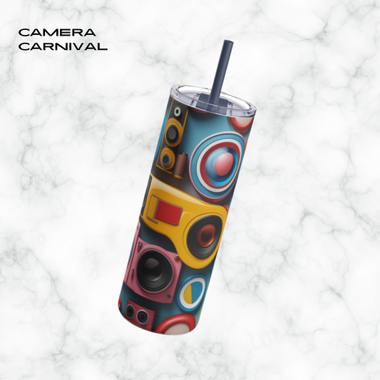 Camera Carnival 20oz Skinny Tumbler - With Straw
