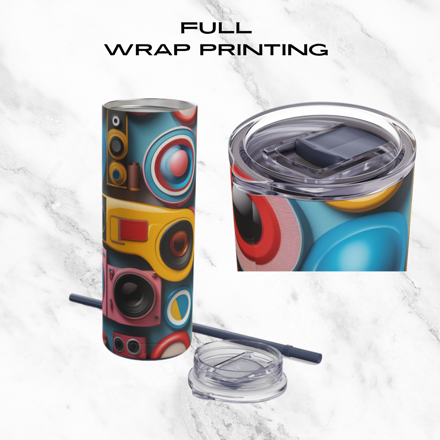 Camera Carnival 20oz Skinny Tumbler - With Straw