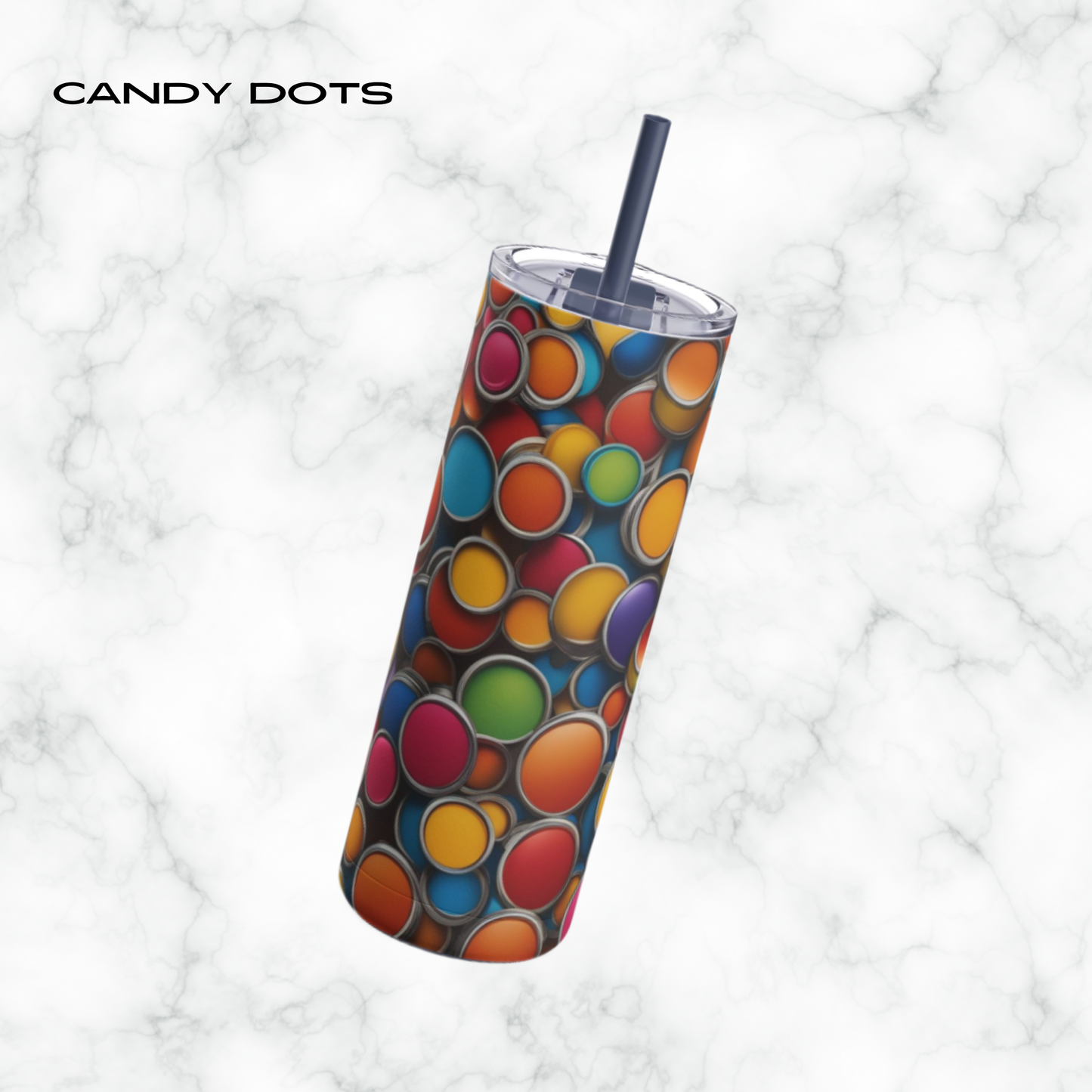 Candy Dots 20oz Skinny Tumbler - With Straw