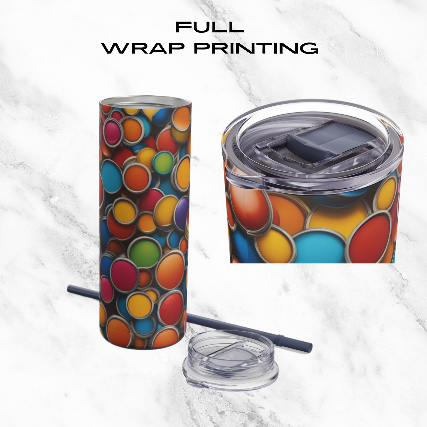 Candy Dots 20oz Skinny Tumbler - With Straw
