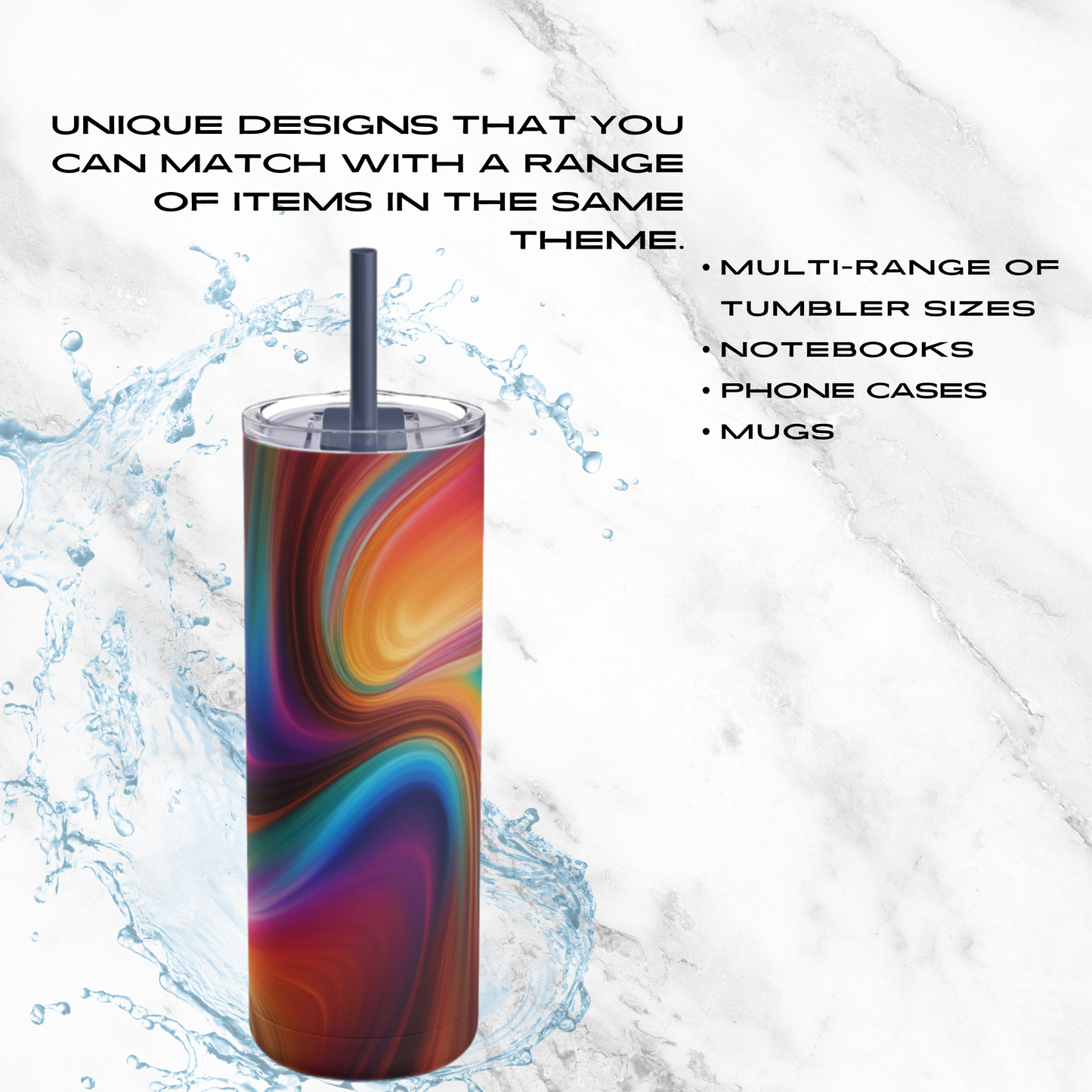 Color Surge 20oz Skinny Tumbler - With Straw