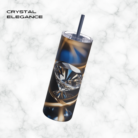 Crystal Elegance 20oz Skinny Tumbler - With Straw
