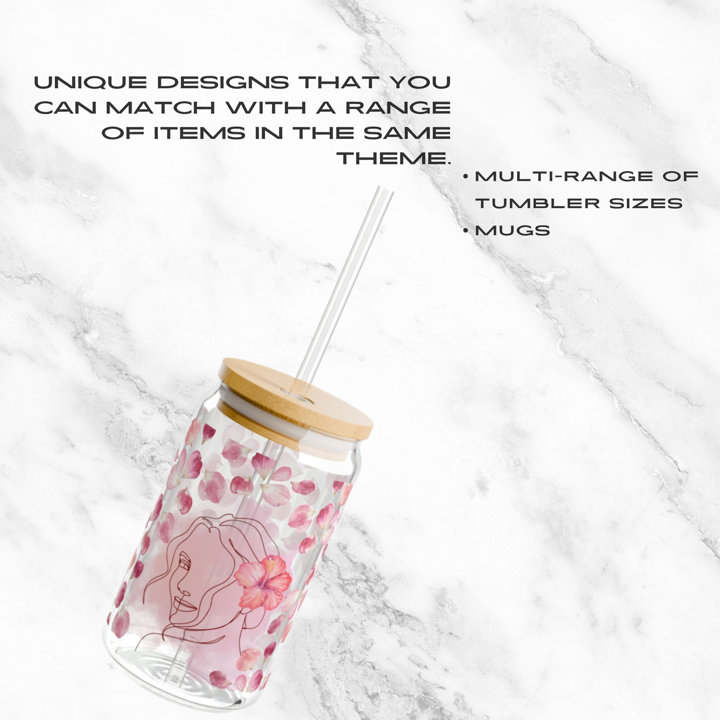 Blossom Haze 16oz Glass Tumbler | Soda Can