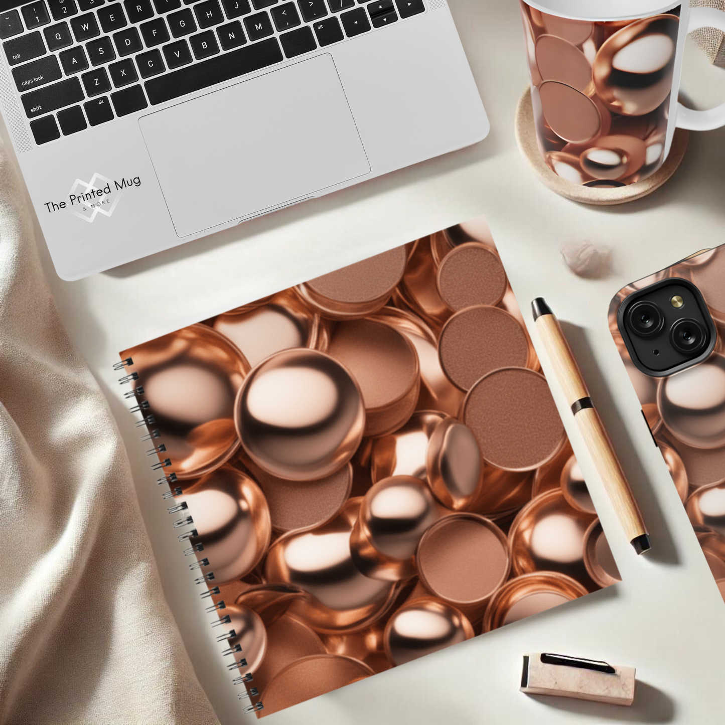 Coppery Curves 8.5" x 8.5" Hardcover Notebook