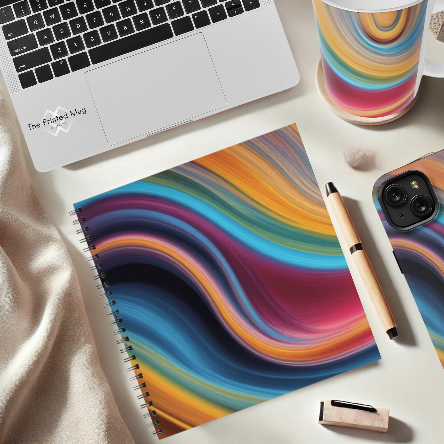 Cosmic Waves 8.5"x8.5" Hardcover Notebook