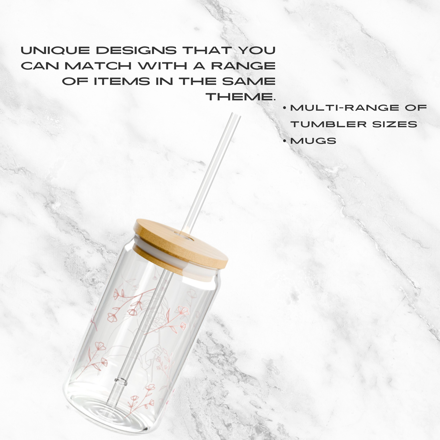 Daydream Blooms 16oz Glass Tumbler | Soda Can