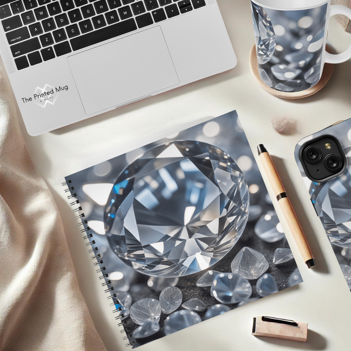 Diamond Cascade 8.5" x 8.5" Hardcover Notebook