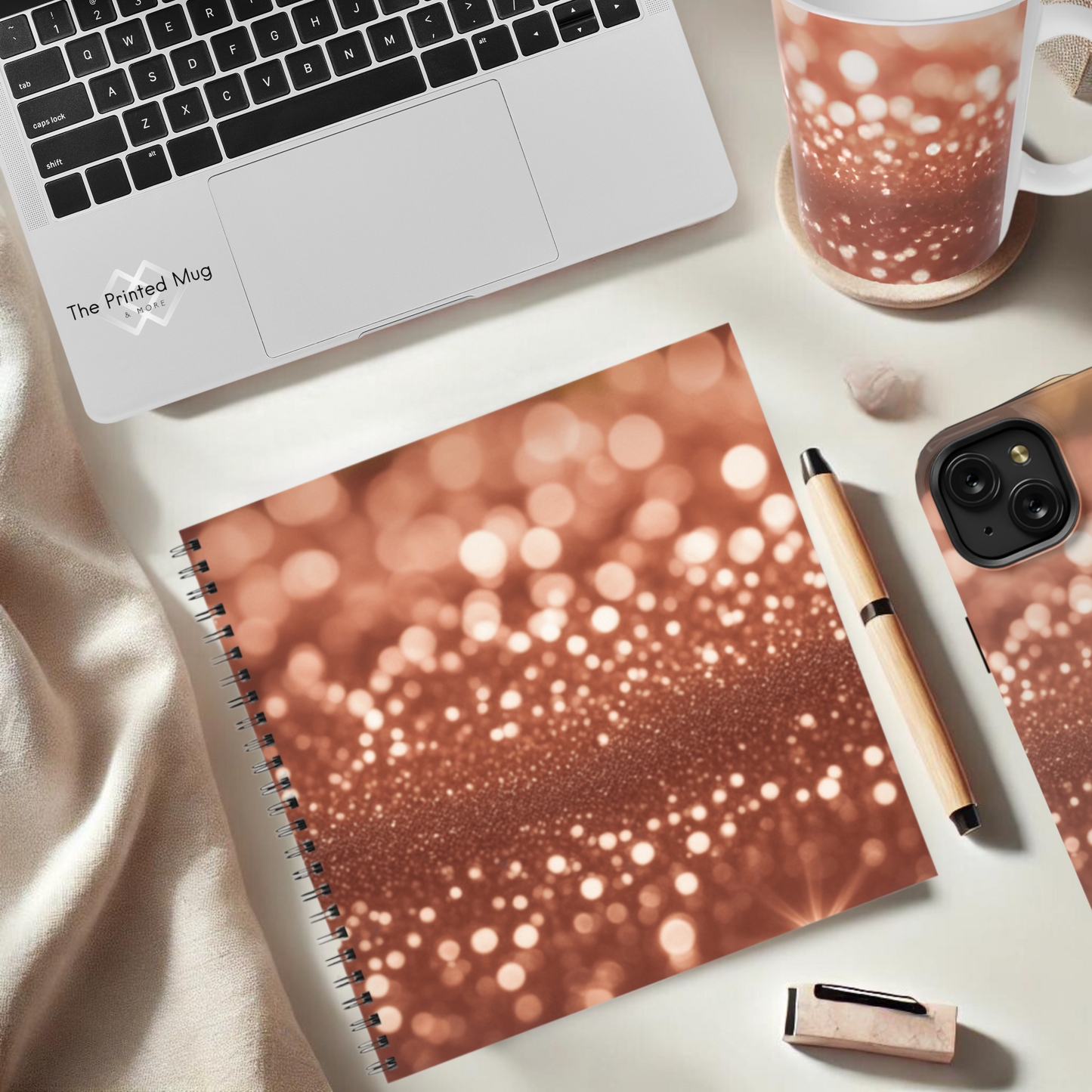 Glowing Stardust 8.5" x 8.5" Hardcover Notebook