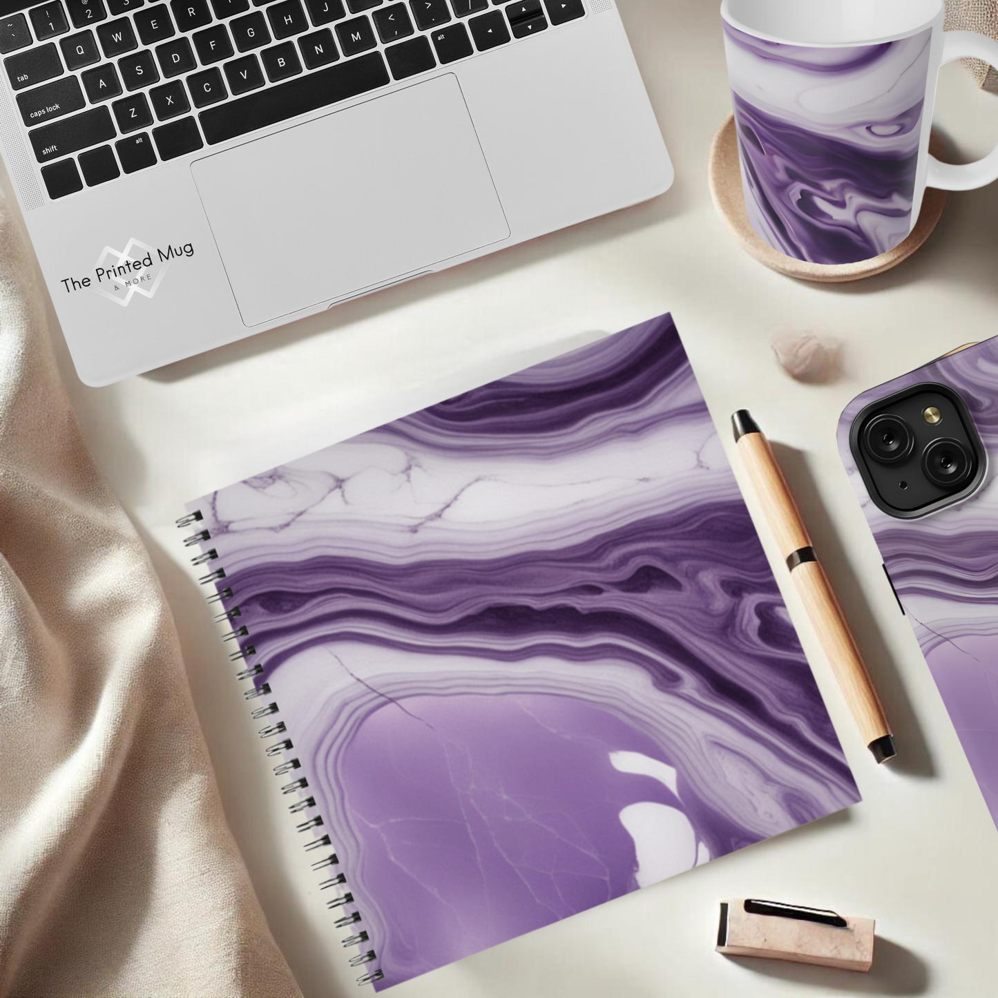 Lavender Swirl 8.5"x8.5" Hardcover Notebook