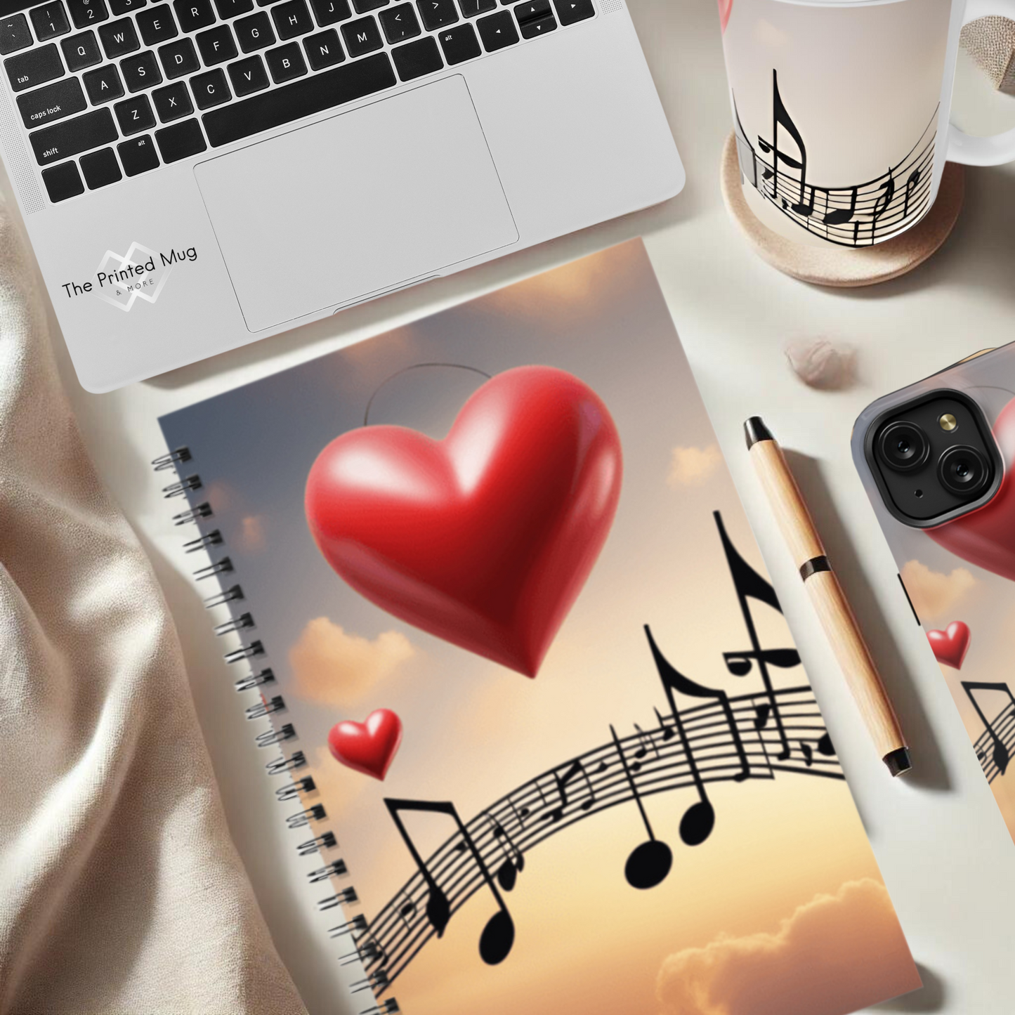 Melodic Hearts 5.5”x8.5" Hardcover Notebook