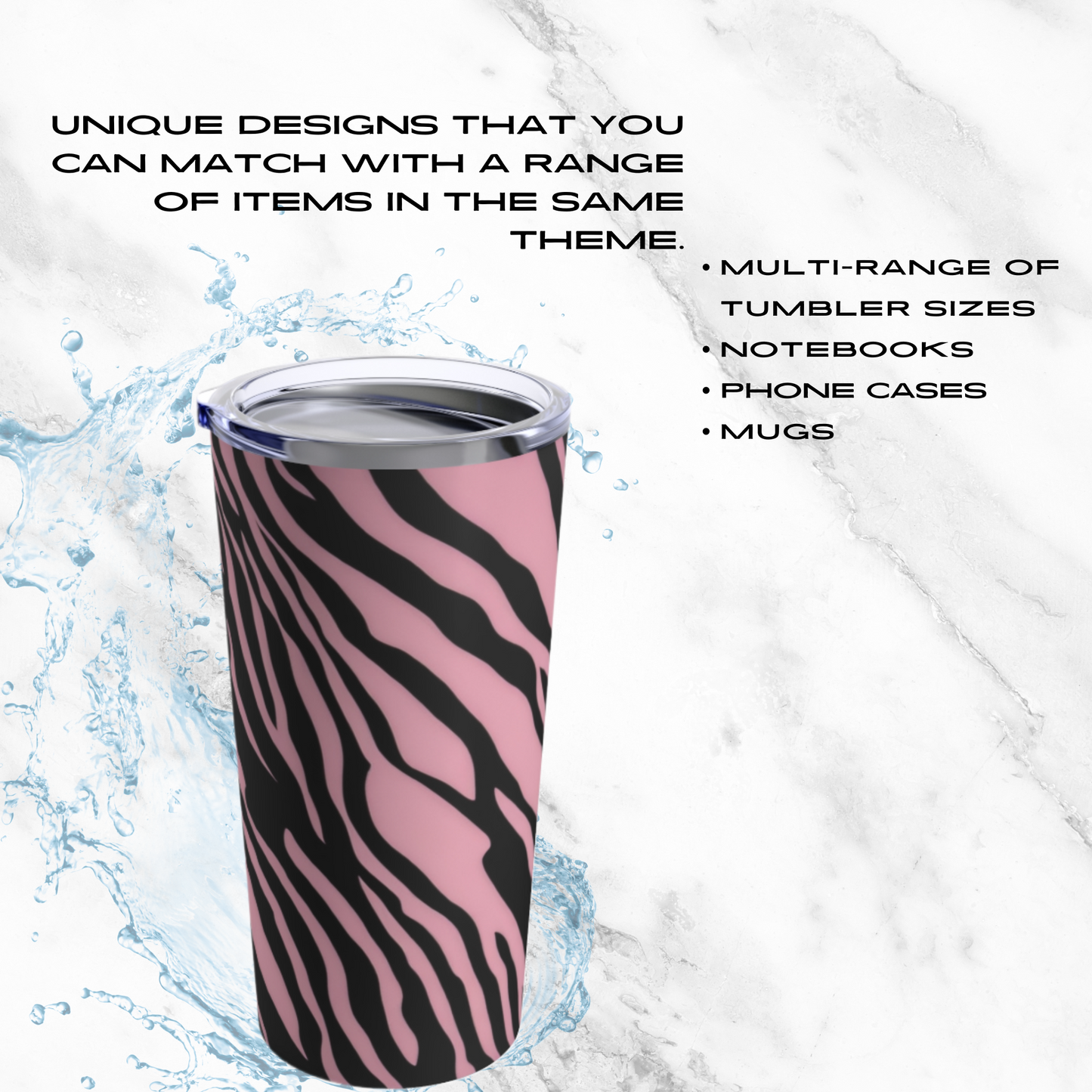Pink Zebra Rush 20oz Tumbler