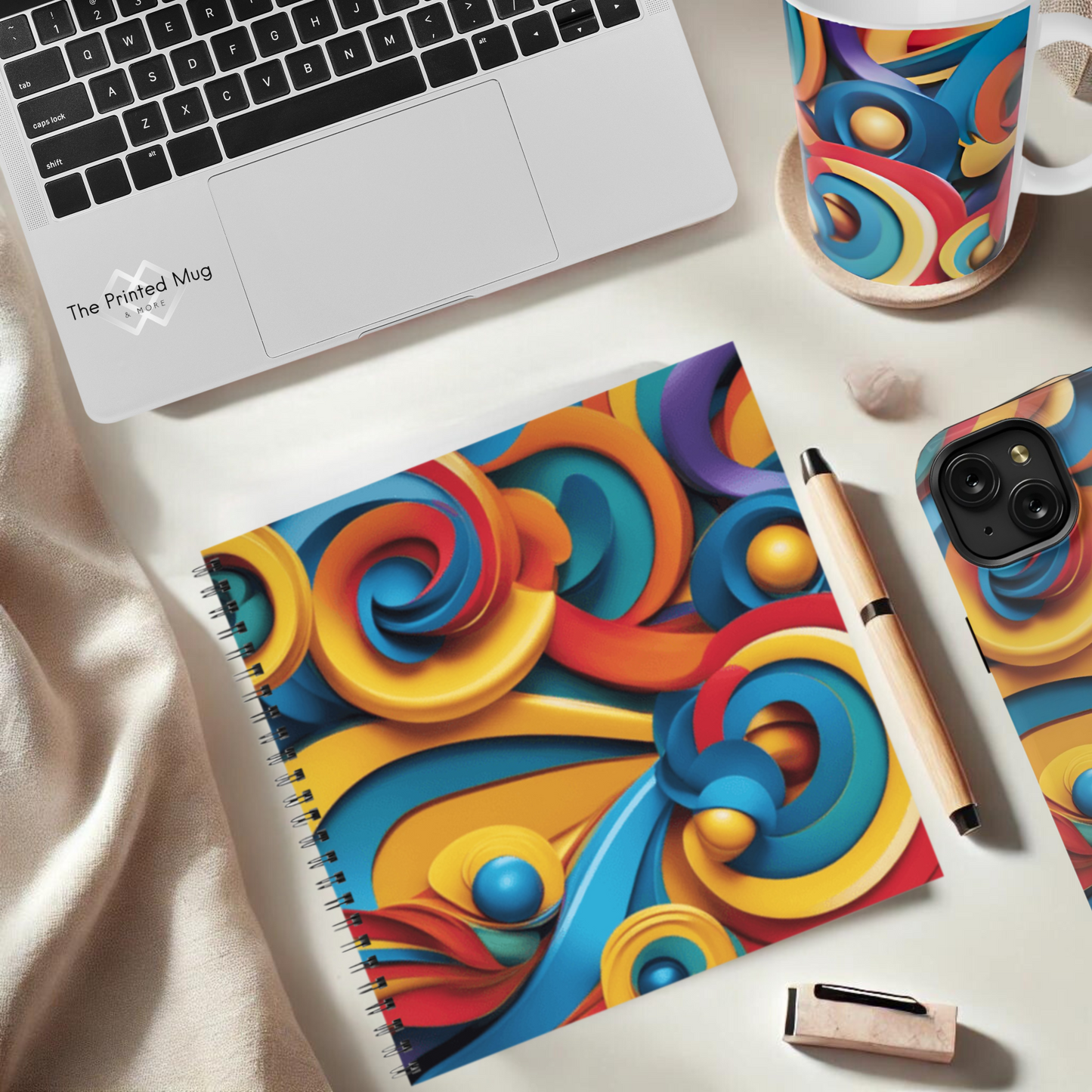 Swirl Fiesta 8.5"x8.5" Hardcover Notebook