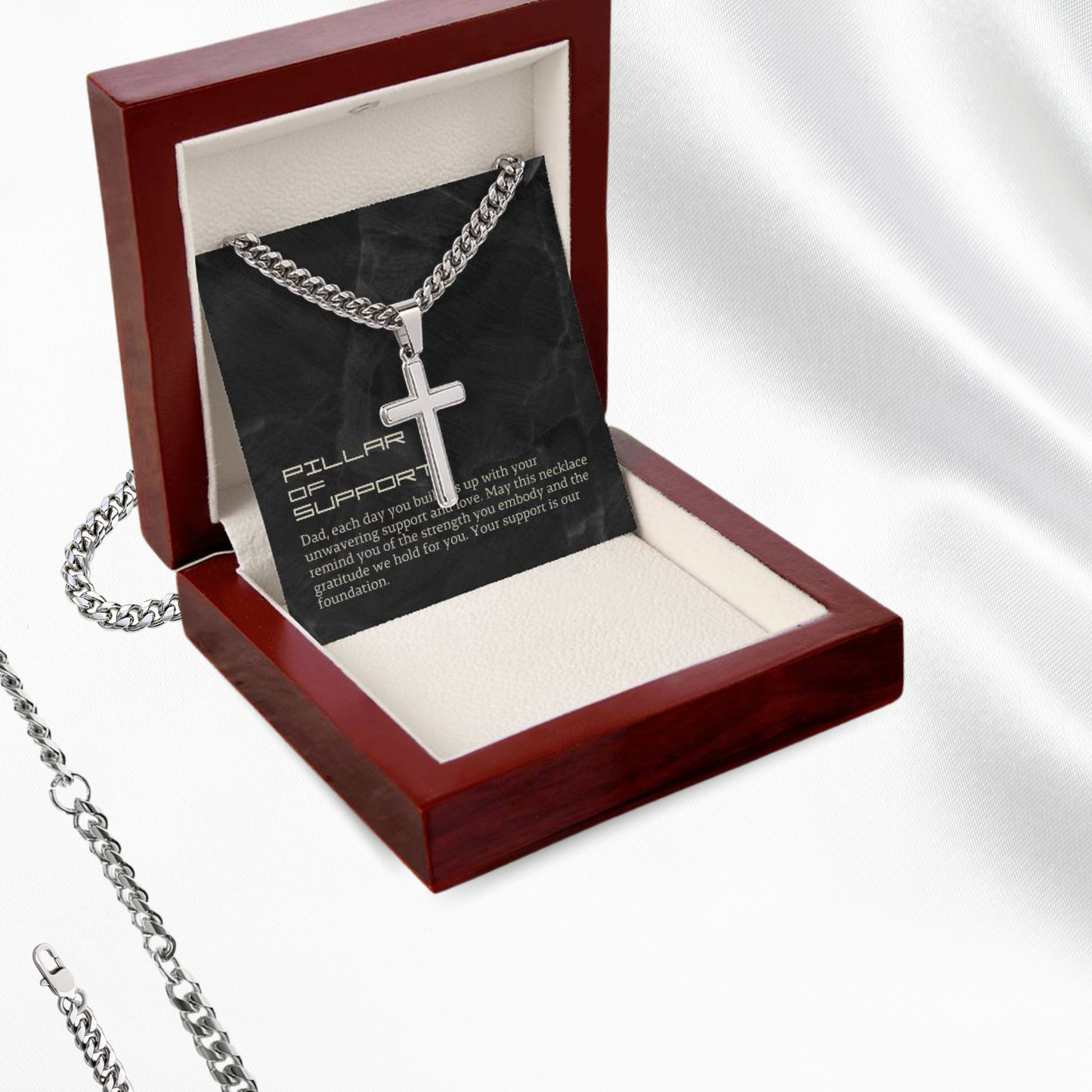 Heart of Steel - Cubin Cross Necklace