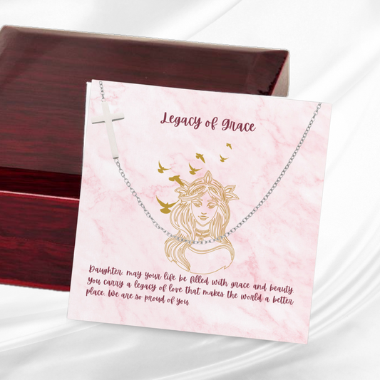 Graceful Journey - Sideways Cross Necklace