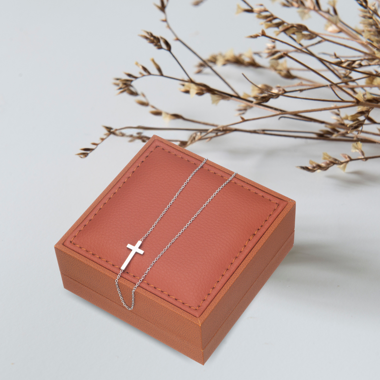 Graceful Journey - Sideways Cross Necklace