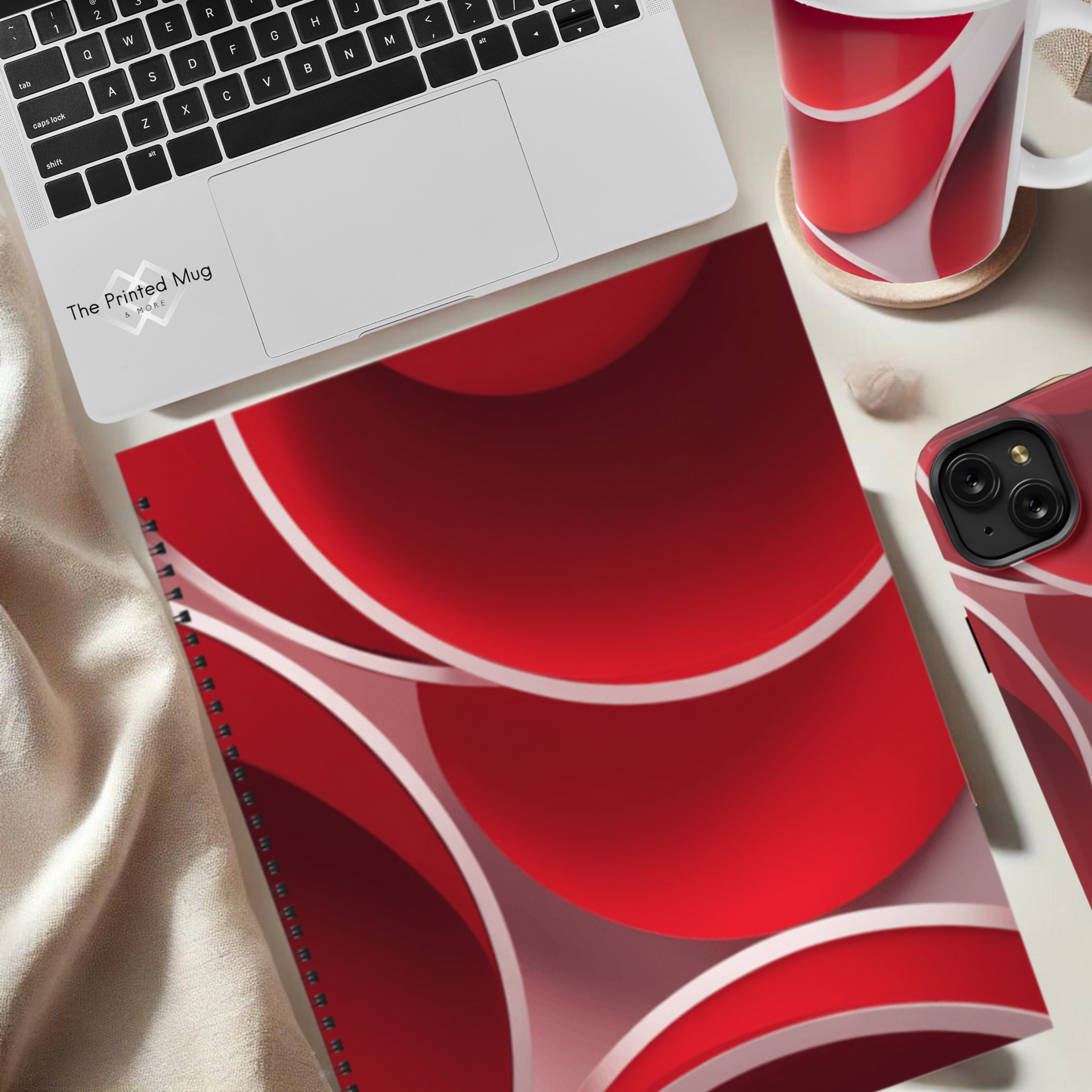 Crimson Curls 8.5"x11" Hardcover Notebook