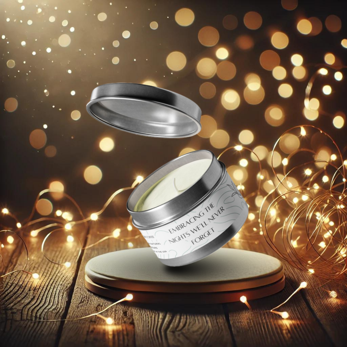 4oz Fresh Coffee Silver Tin Candle – Unforgettable Nights