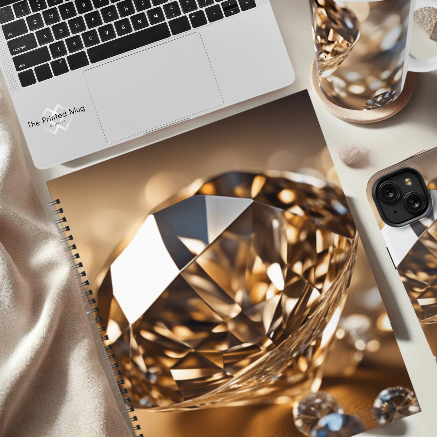 Golden Glimmer 8.5"x11" Hardcover Notebook